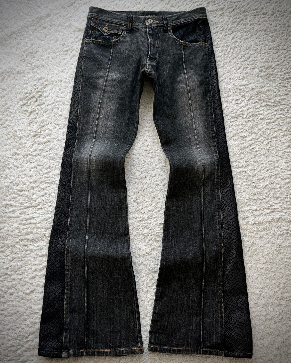 Morgan Homme Python Shimmer Flared Jeans