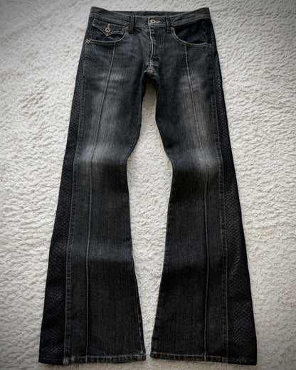 Morgan Homme Python Shimmer Flared Jeans