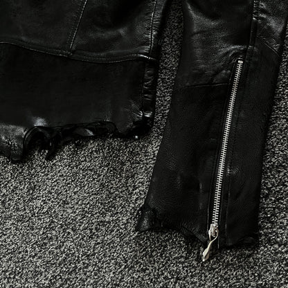 14th Addiction Cross Zip Leather Jacket