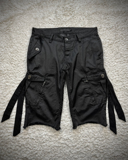 Fuga Fringed Luster Bondage Gas Mask Cargo Shorts