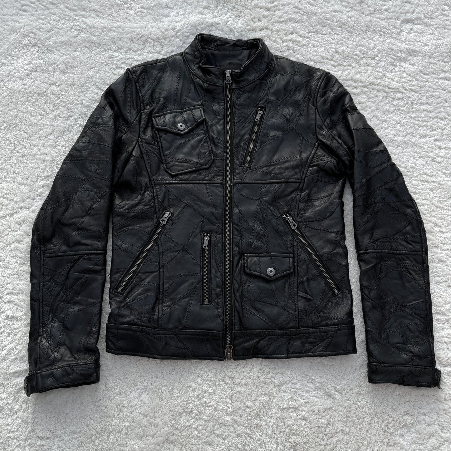 Rattle Trap Leather Patchwork Jacket