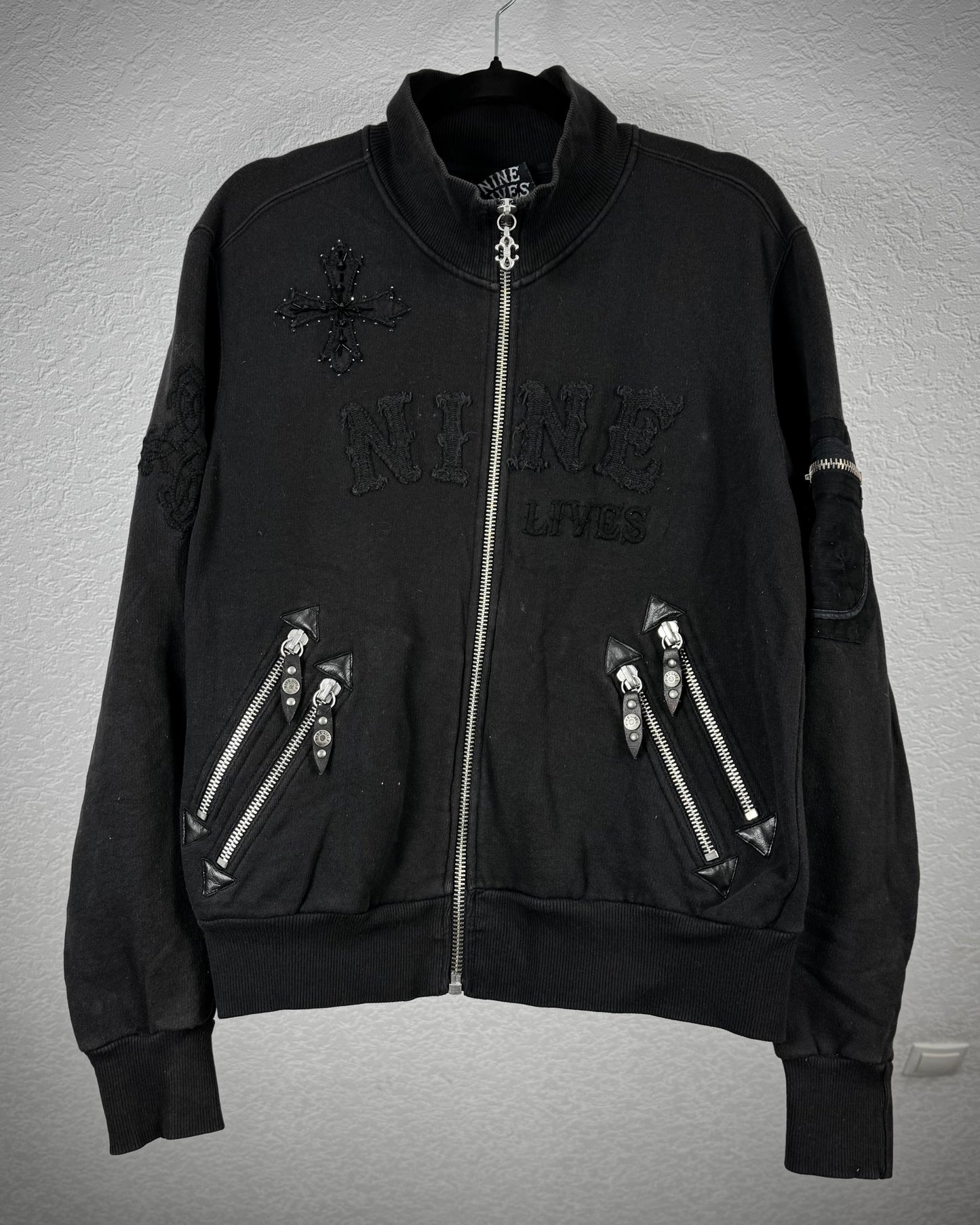 Nine Lives Beaded Cross Patch Jacket