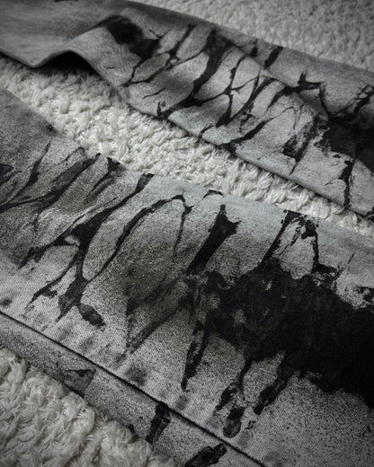 Tornado Mart Ash Clawmarks Coated Flared Jeans