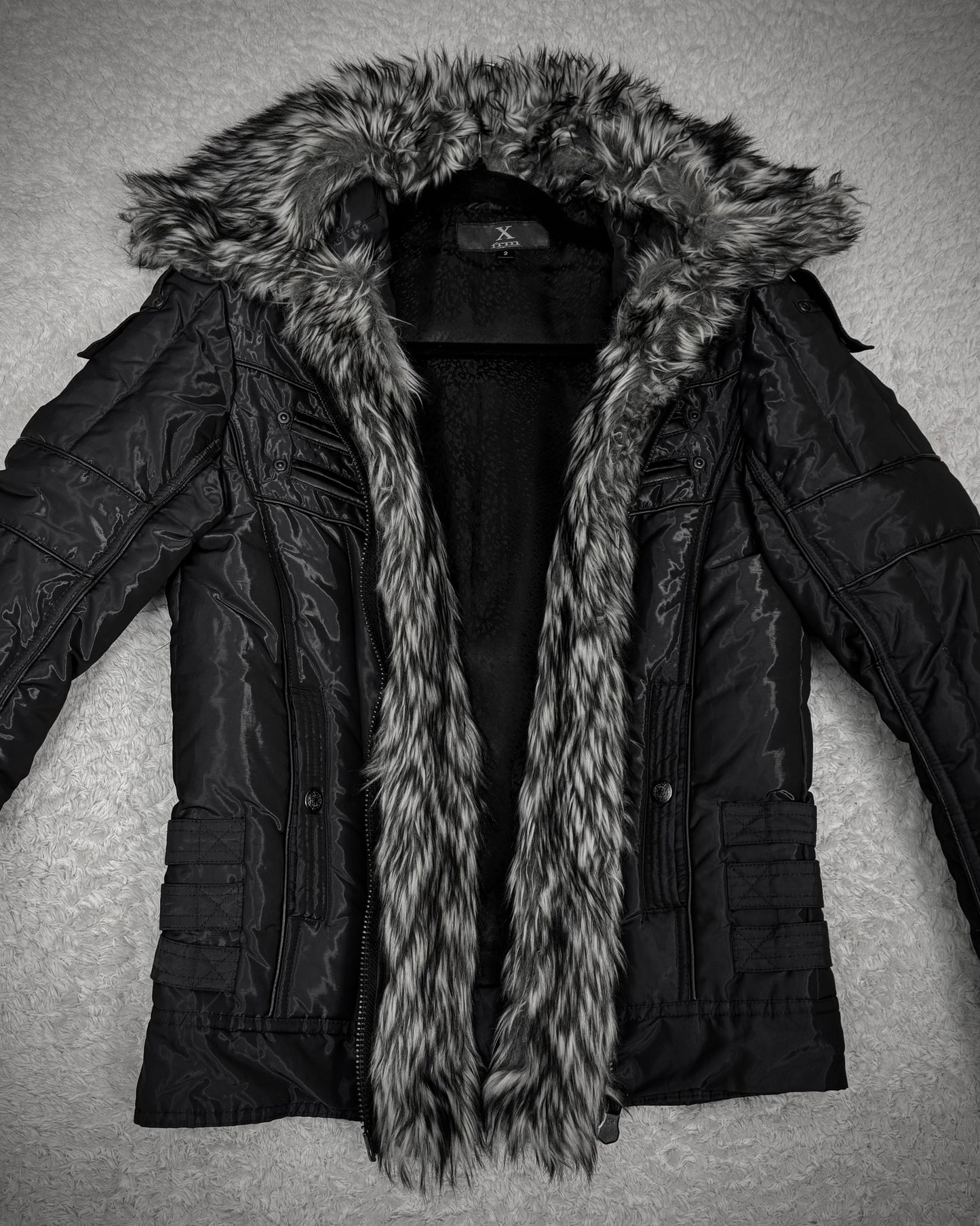 Xfrm Chunky Fur Marbled Puffer Jacket