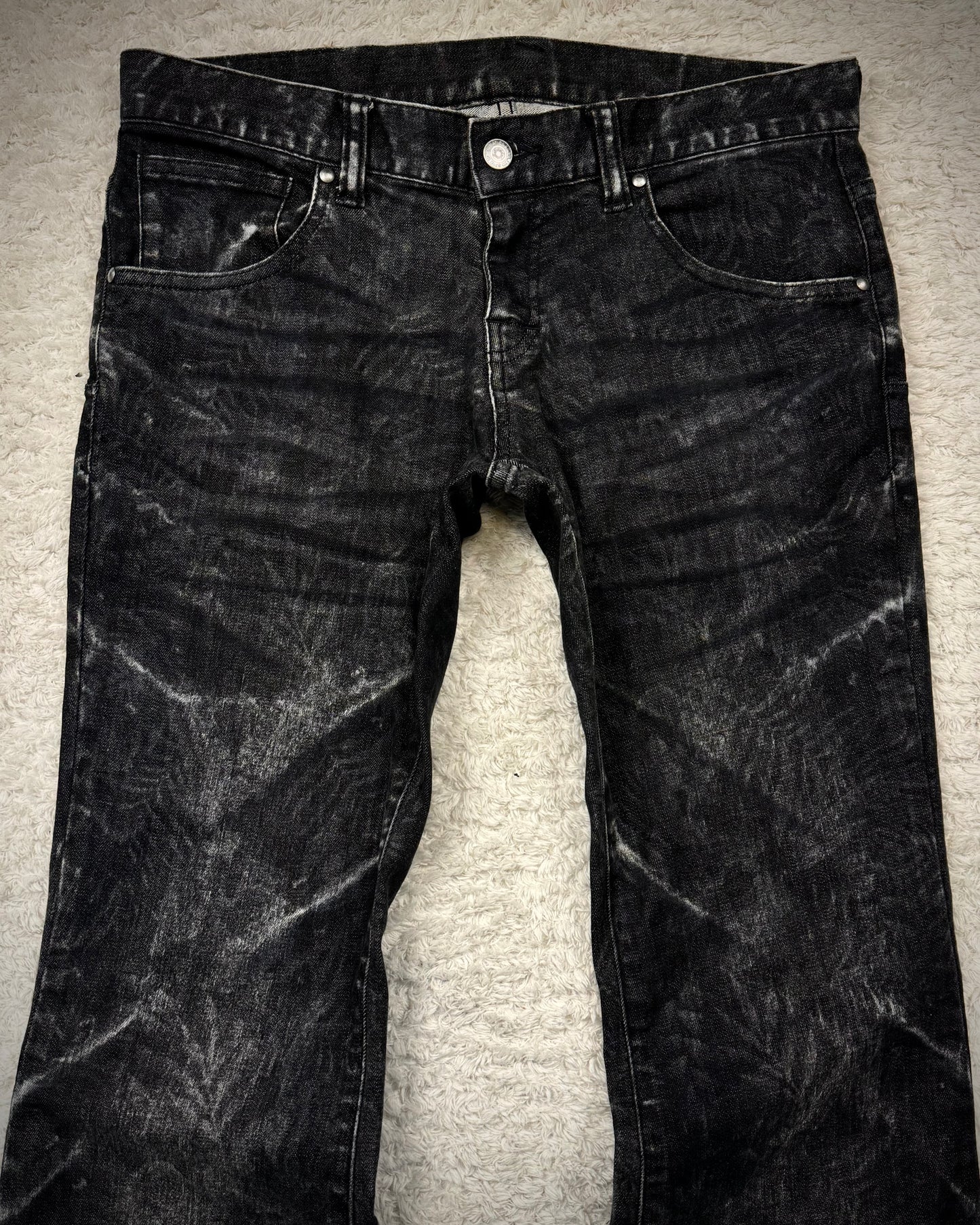 Tornado Mart Clawmarks Washed Bell Bottom Flared Jeans