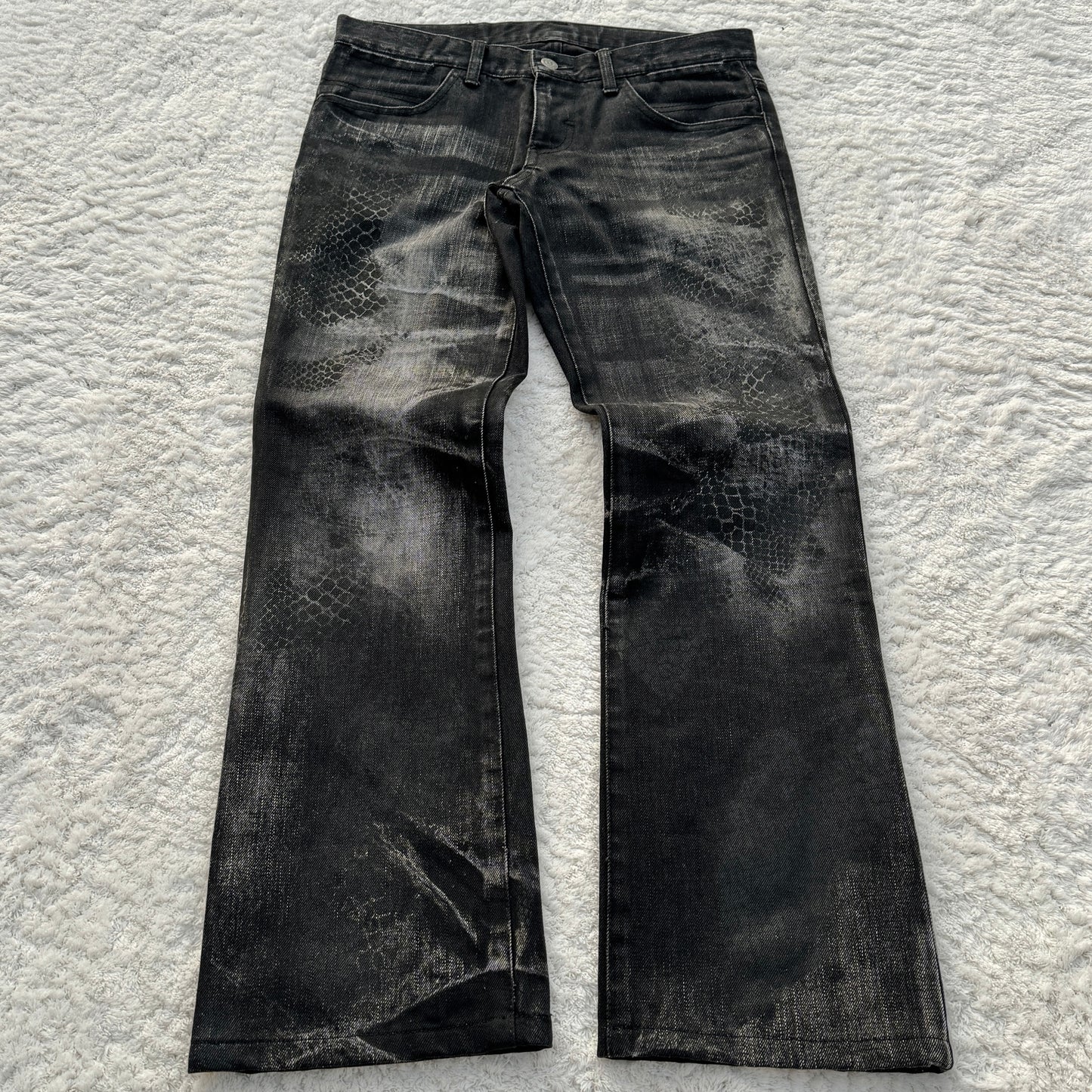 Tornado Mart Snakeskin Imprinted Washed Jeans