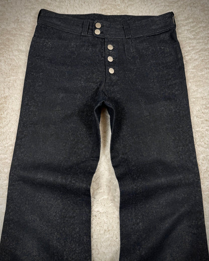 Tornado Mart Wax Textured Flared Pants