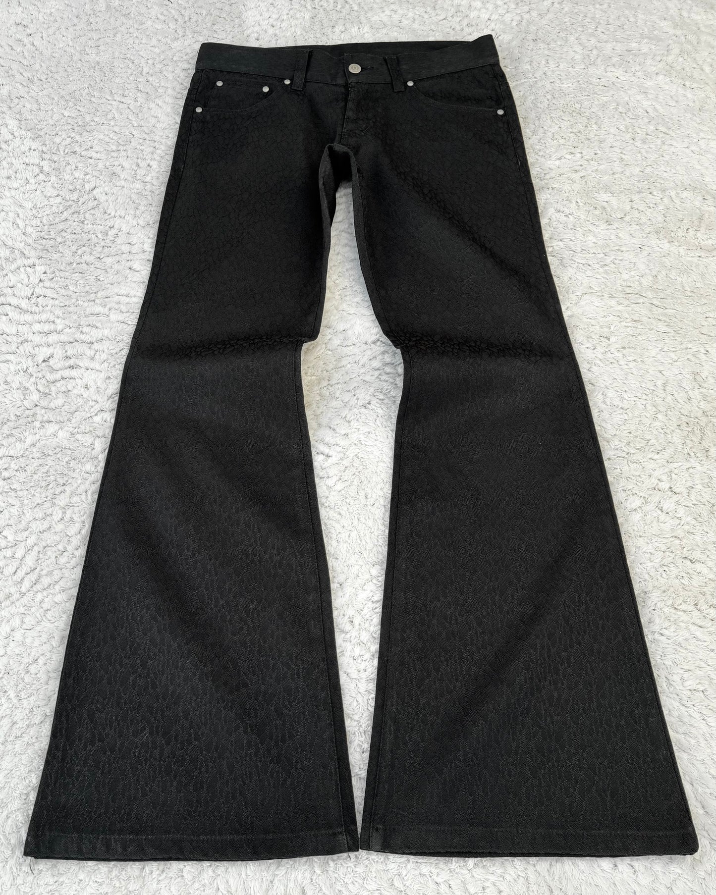 Tornado Mart Snakeskin Pattern Flared Pants