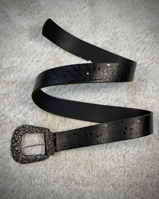 Vernice Tribal Western Buckle Vintage Leather Belt
