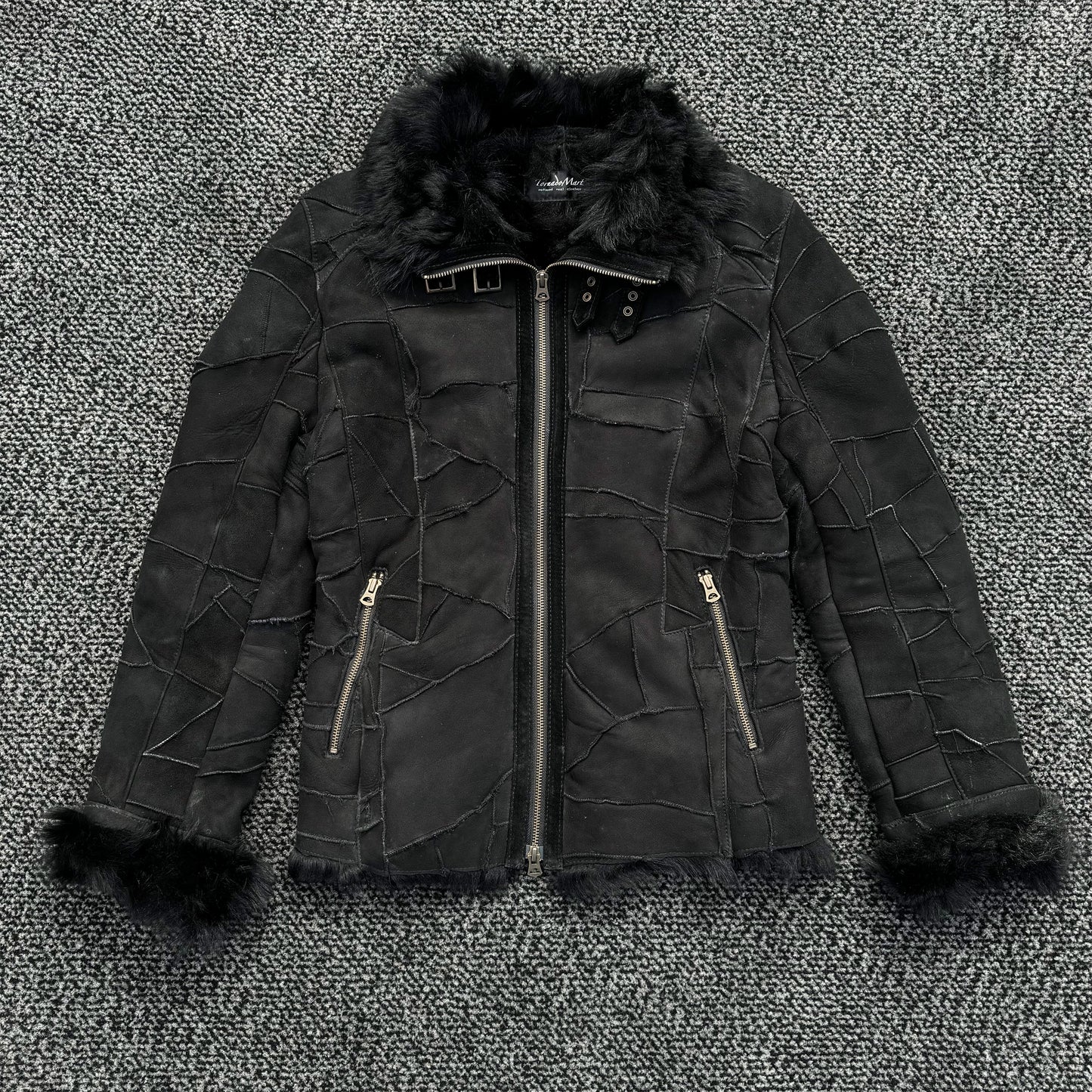 Tornado Mart Leather Patchwork & Fur Jacket