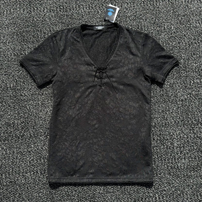 Tornado Mart Leopard Lace-Up Tee