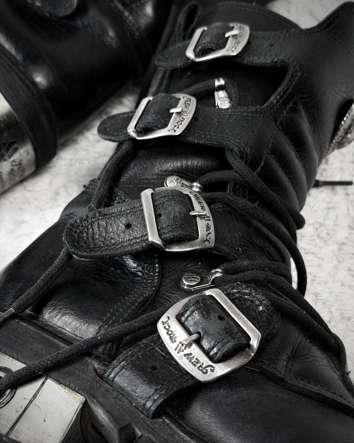 New Rock Steel Heel Leather Boots
