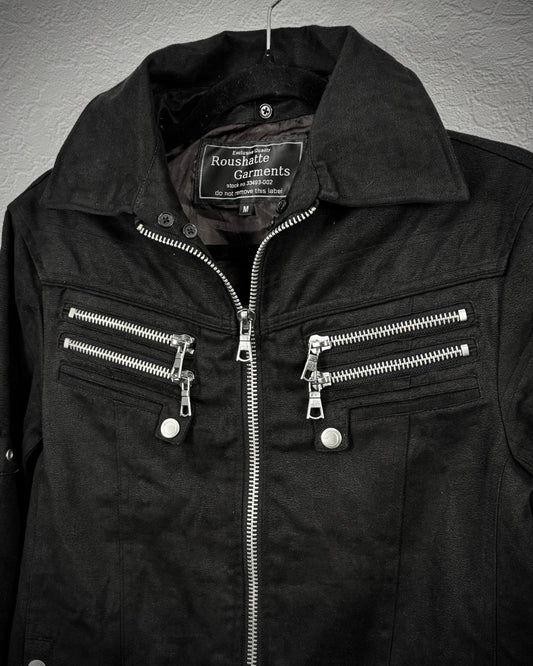 Roushatte Zippered Suede Jacket