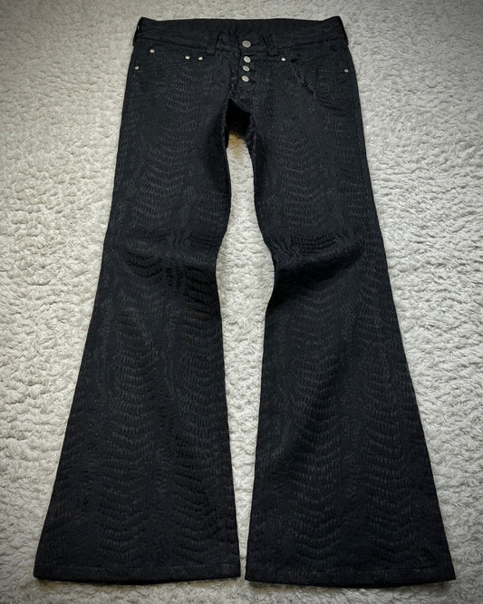 Tornado Mart Python Jacquard Flared Pants