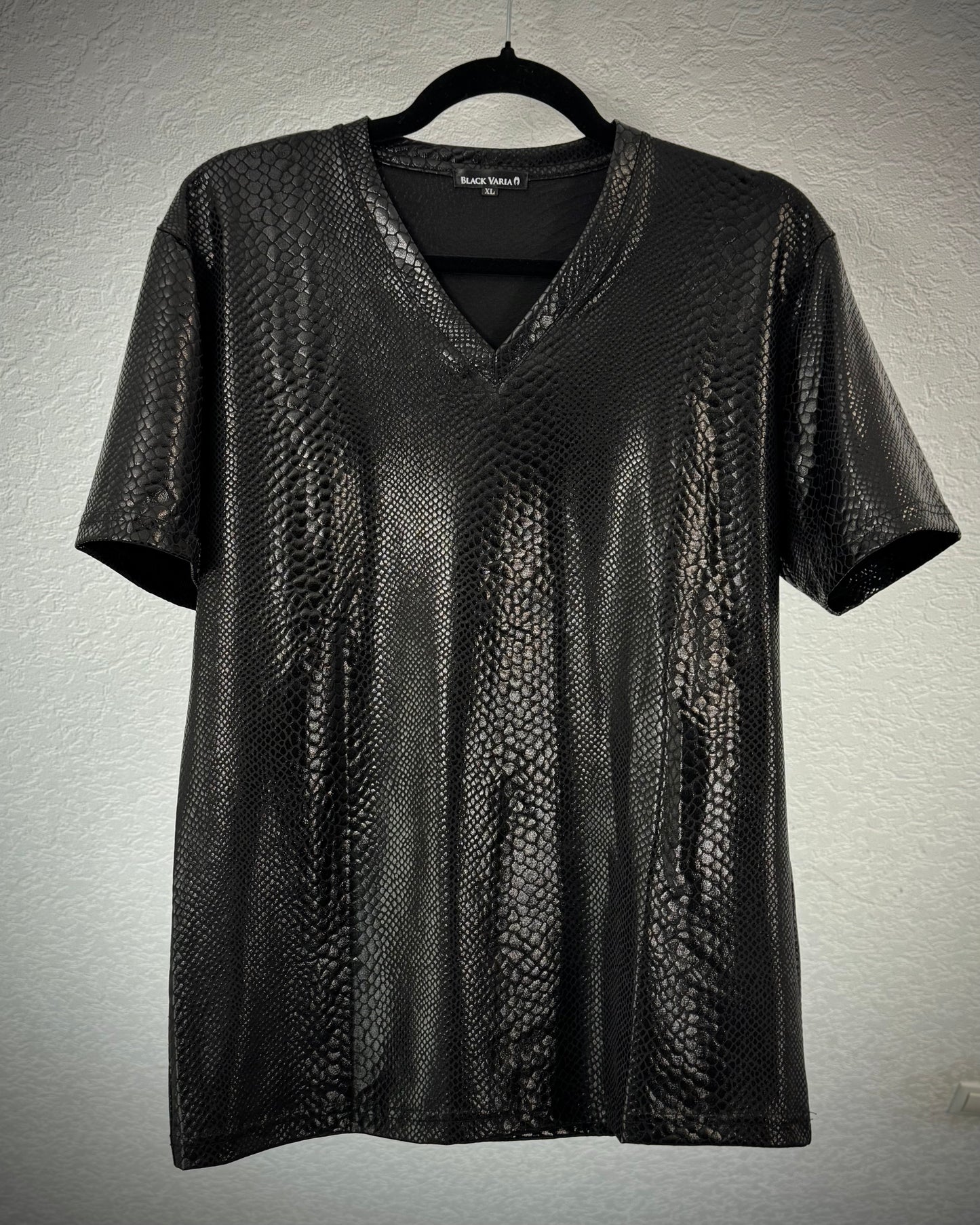 Black Varia Python Gloss T-Shirt