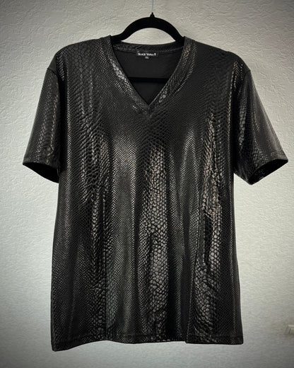Black Varia Python Gloss T-Shirt
