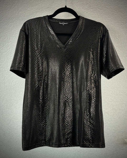 Black Varia Python Gloss T-Shirt