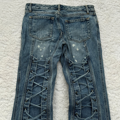 Tornado Mart Backlace Flared Jeans