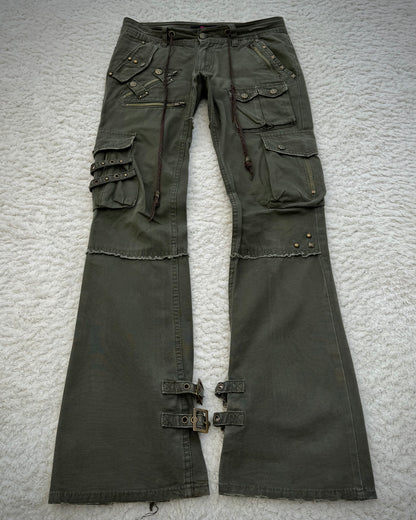 Midas Military Studded Laced Flared Cargo Pants