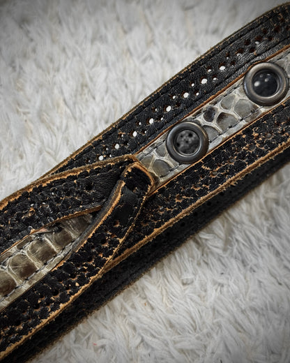 Tornado Mart Python Vintage Leather Belt