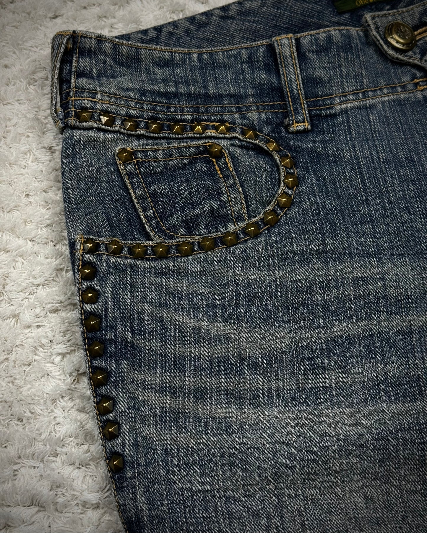 Obelisk Star Studded Vintage Flared Jeans