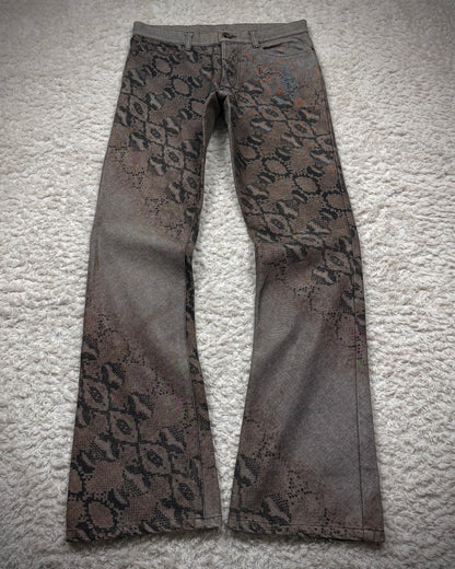 5351 Pour Les Hommes Python Pattern Bootcut Pants