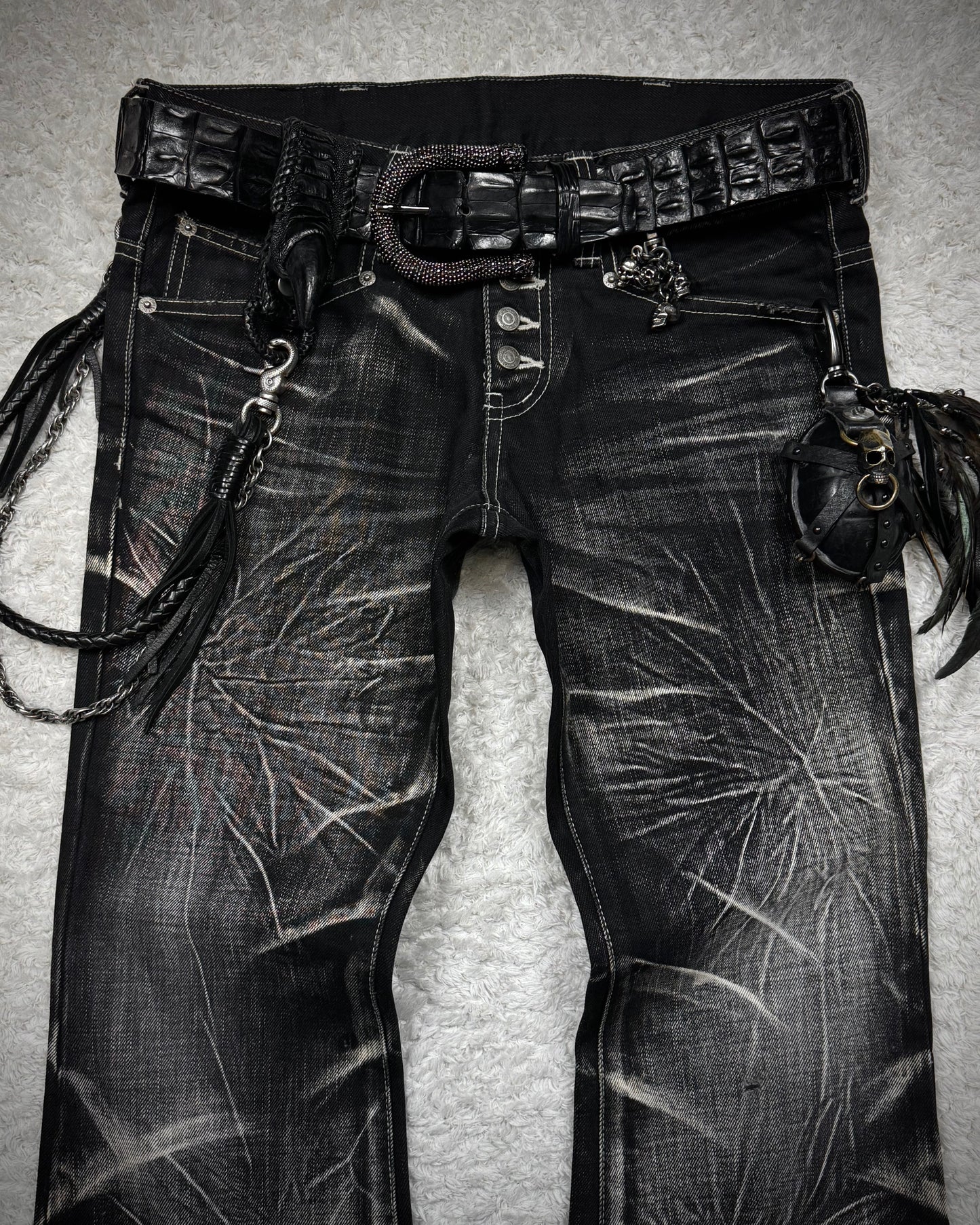 Tornado Mart Crystal Washed Flared Jeans