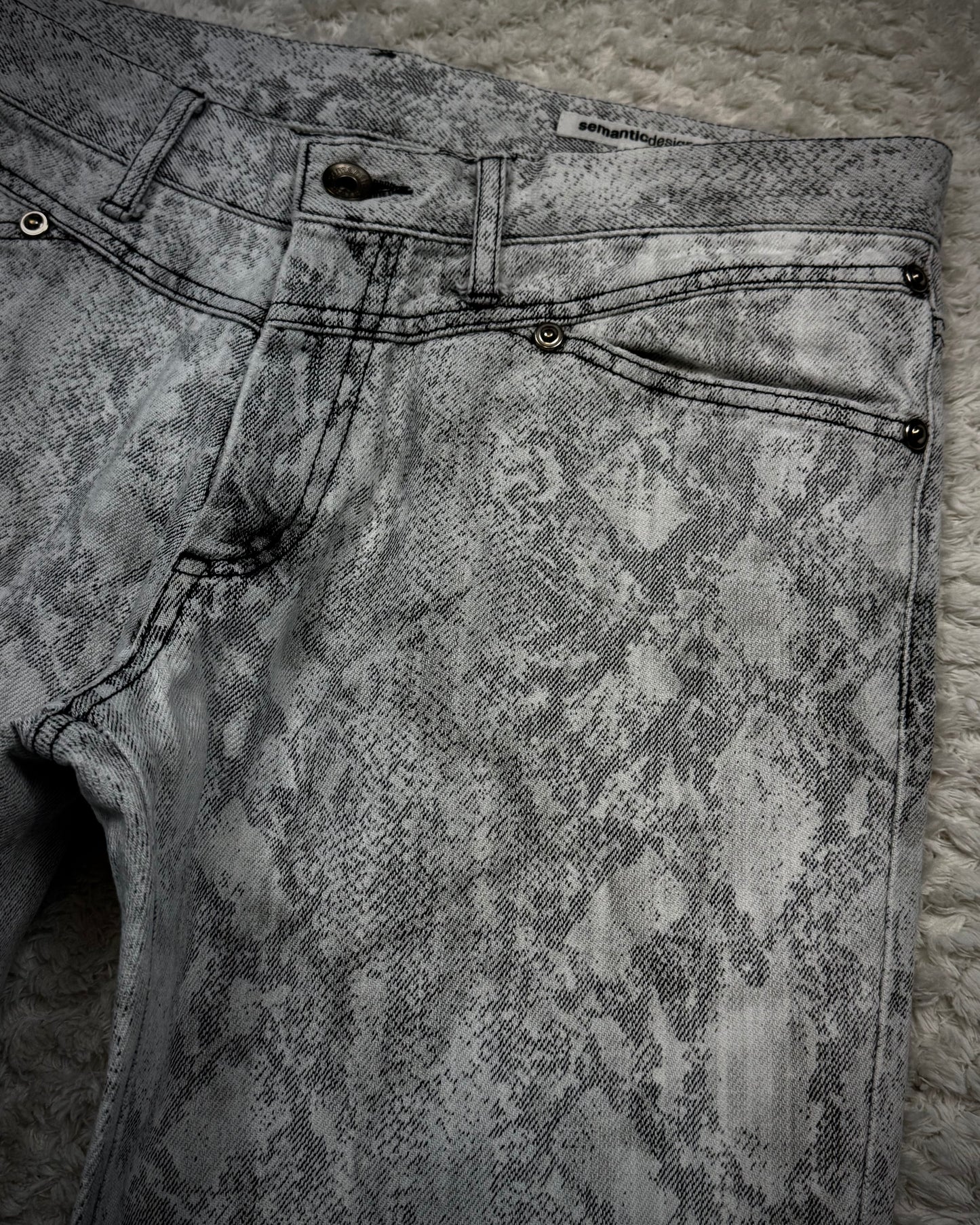 Semantic Design Python Pattern Flared Jeans
