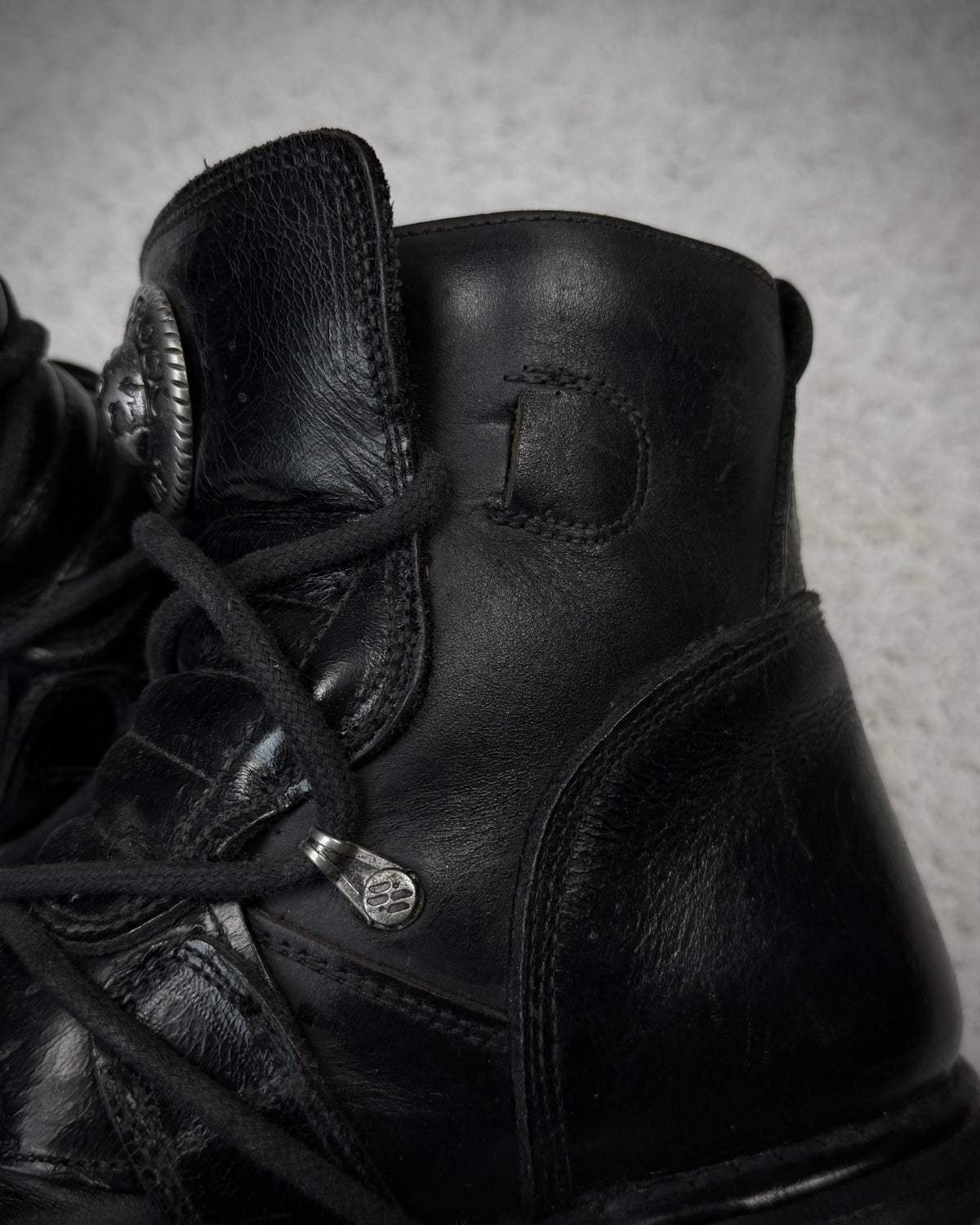 New Rock Steel Heel Leather Boots
