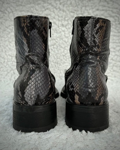 Thunder Earthy Snakeskin Pointed Leather Boots
