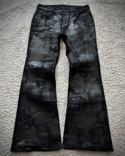 G.U. Heavy Wax Coated Flared Jeans