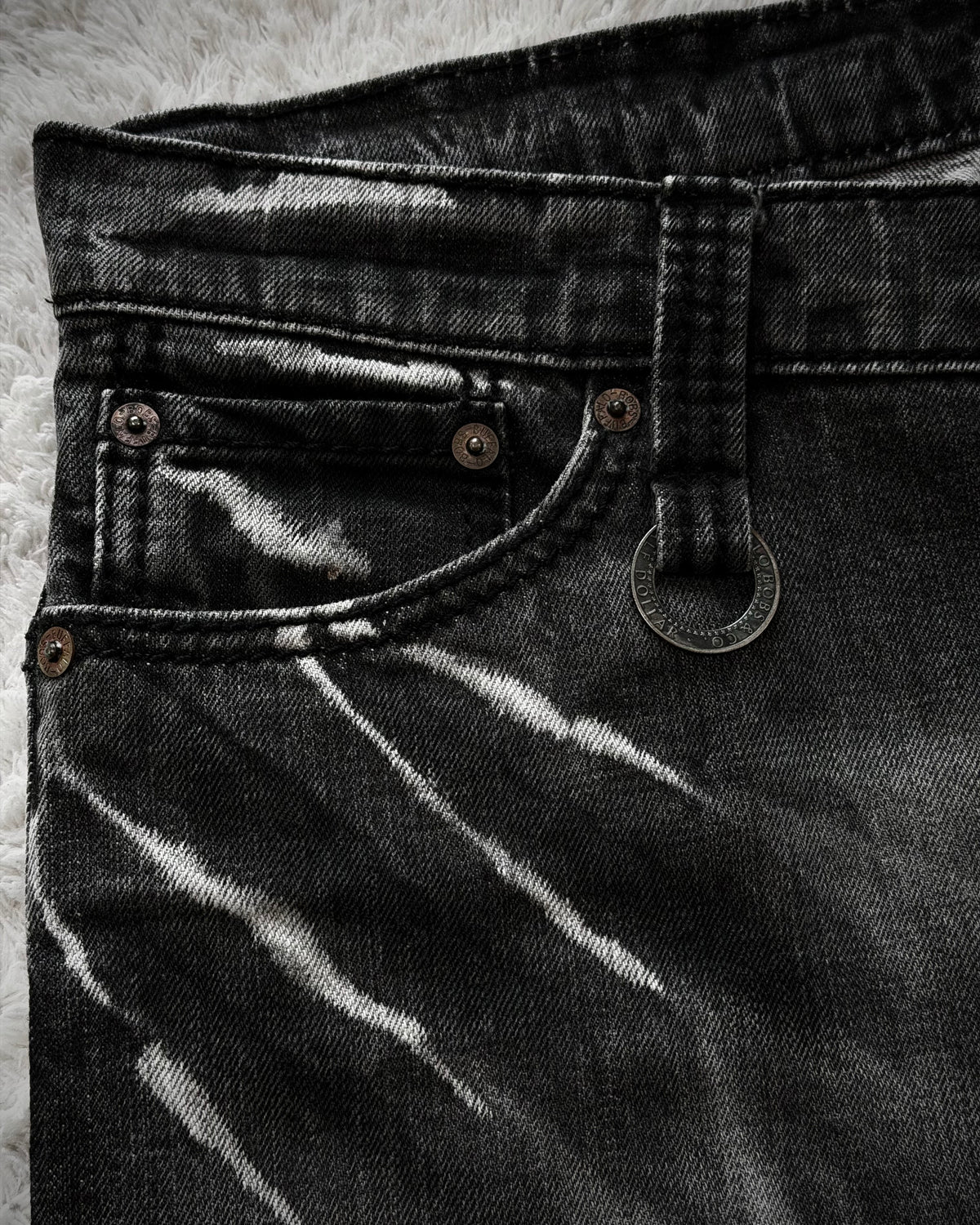 Johnny Wolf Clawmarks Washed J-Cut Flared Jeans