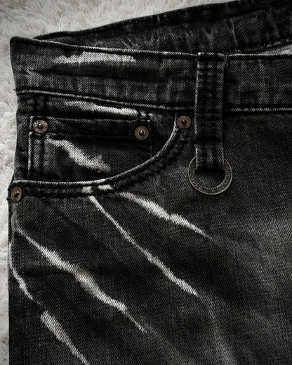 Johnny Wolf Clawmarks Washed J-Cut Flared Jeans