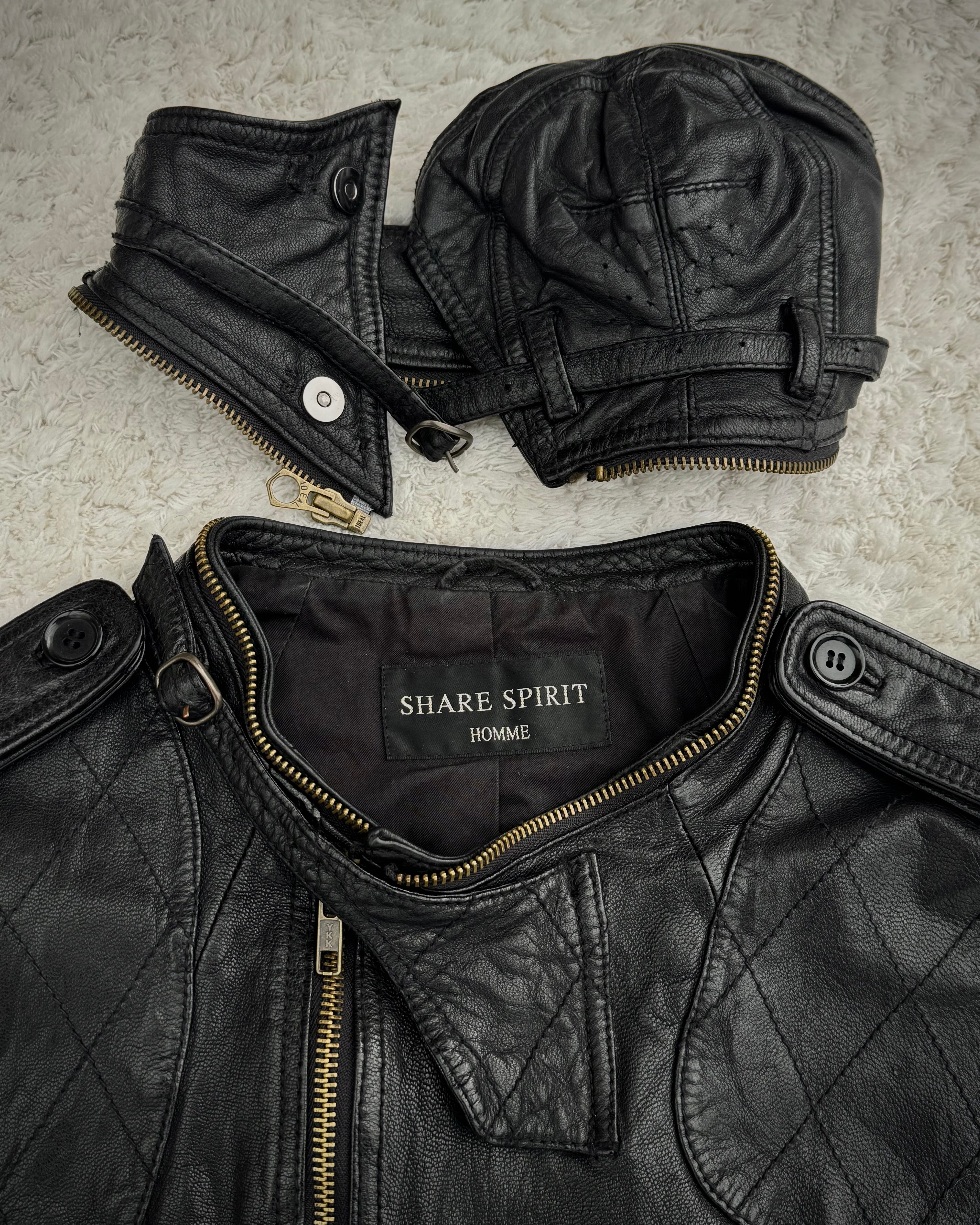 ジャケット・アウター Share Spirit gasmask leather jacket Share Spirit „Gas Mask“ Leather Jacket – Paroxa