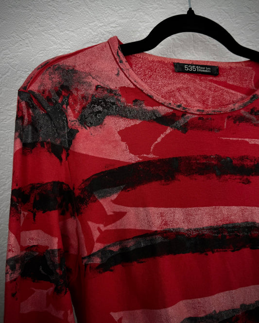 5351 Pour Les Hommes Crimson Brushed Sweater