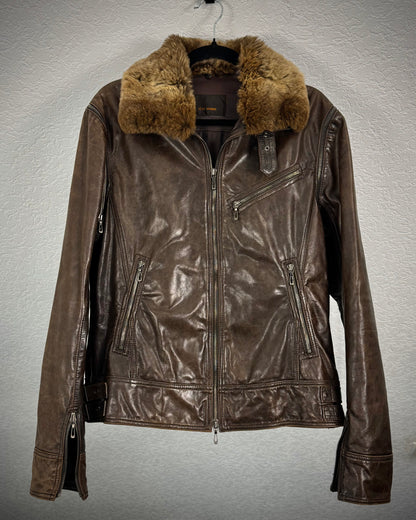 Tete Homme Transformable Rabbit Fur Leather Jacket