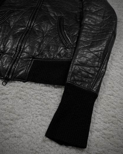 L.G.B. Hooded Textured Leather Parka