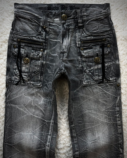 Blow By Blue Honeycomb Washed Bootcut Cargo Denim