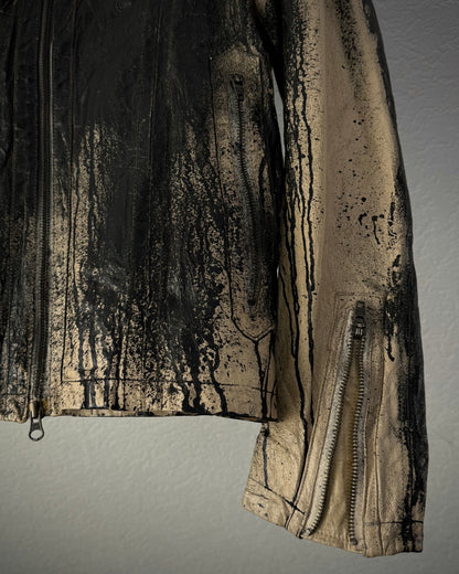 Jack Rose Smear Fade Textured Leather Jacket