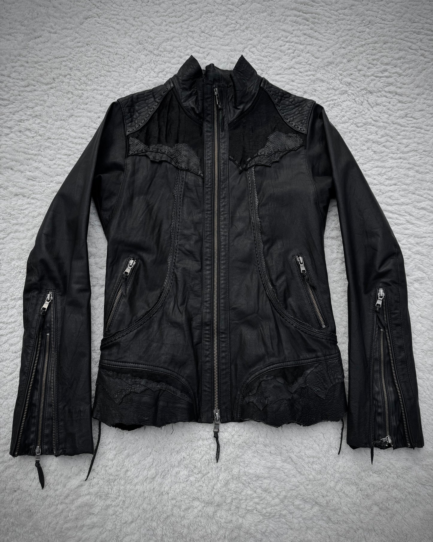 14th Addiction Scarred Leather Jacket