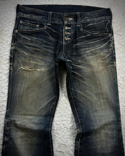 Tornado Mart Whisker Washed Flared Jeans