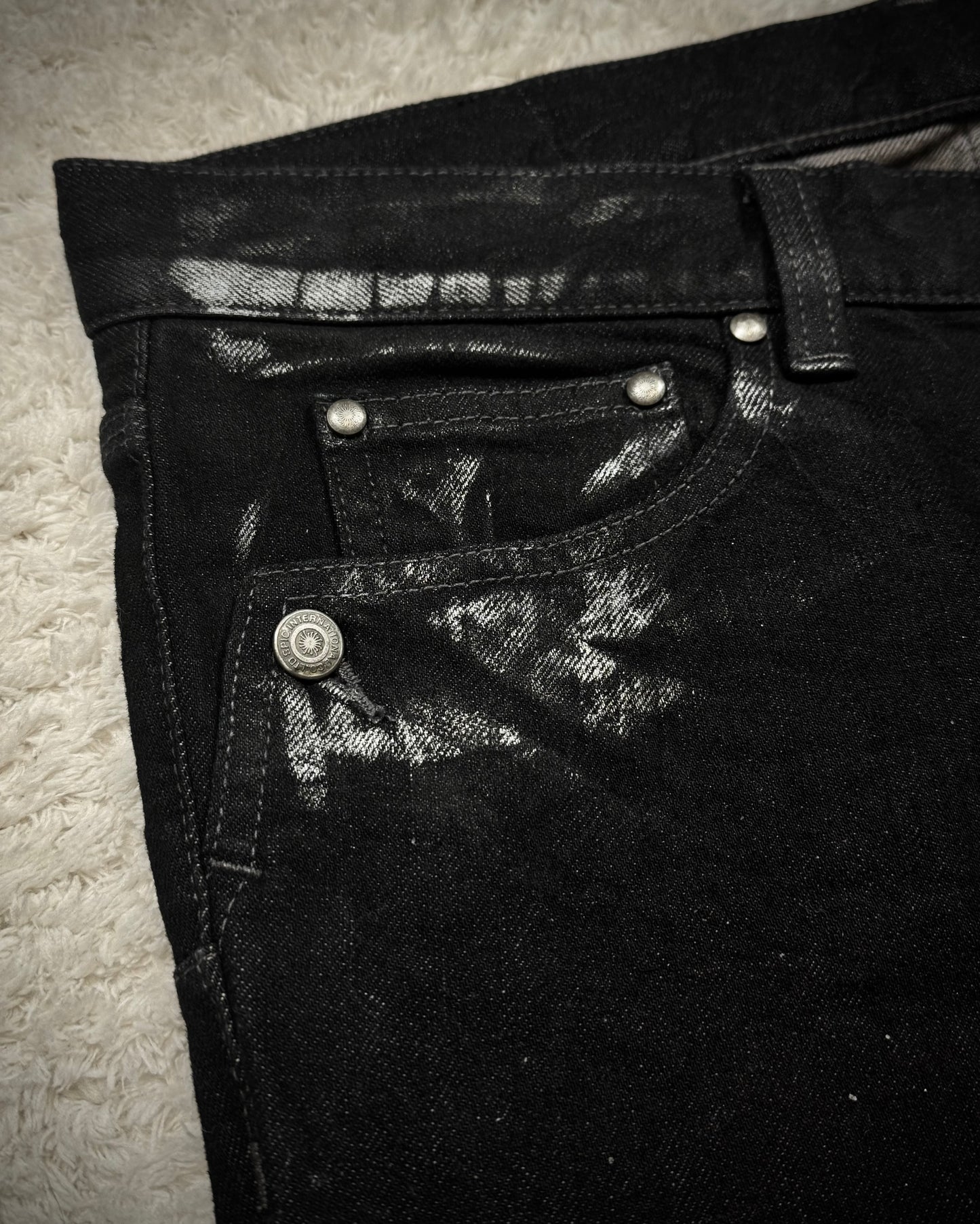 Tornado Mart Silver Faded Flared Jeans