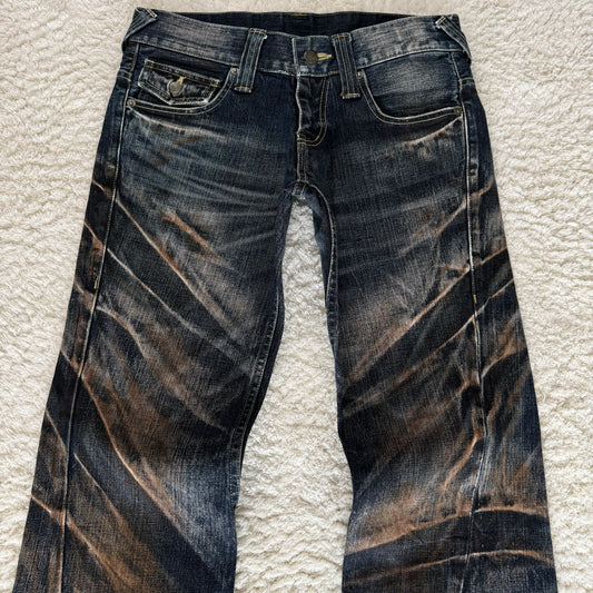 Tornado Mart Mud Washed Spiral Bootcut Jeans