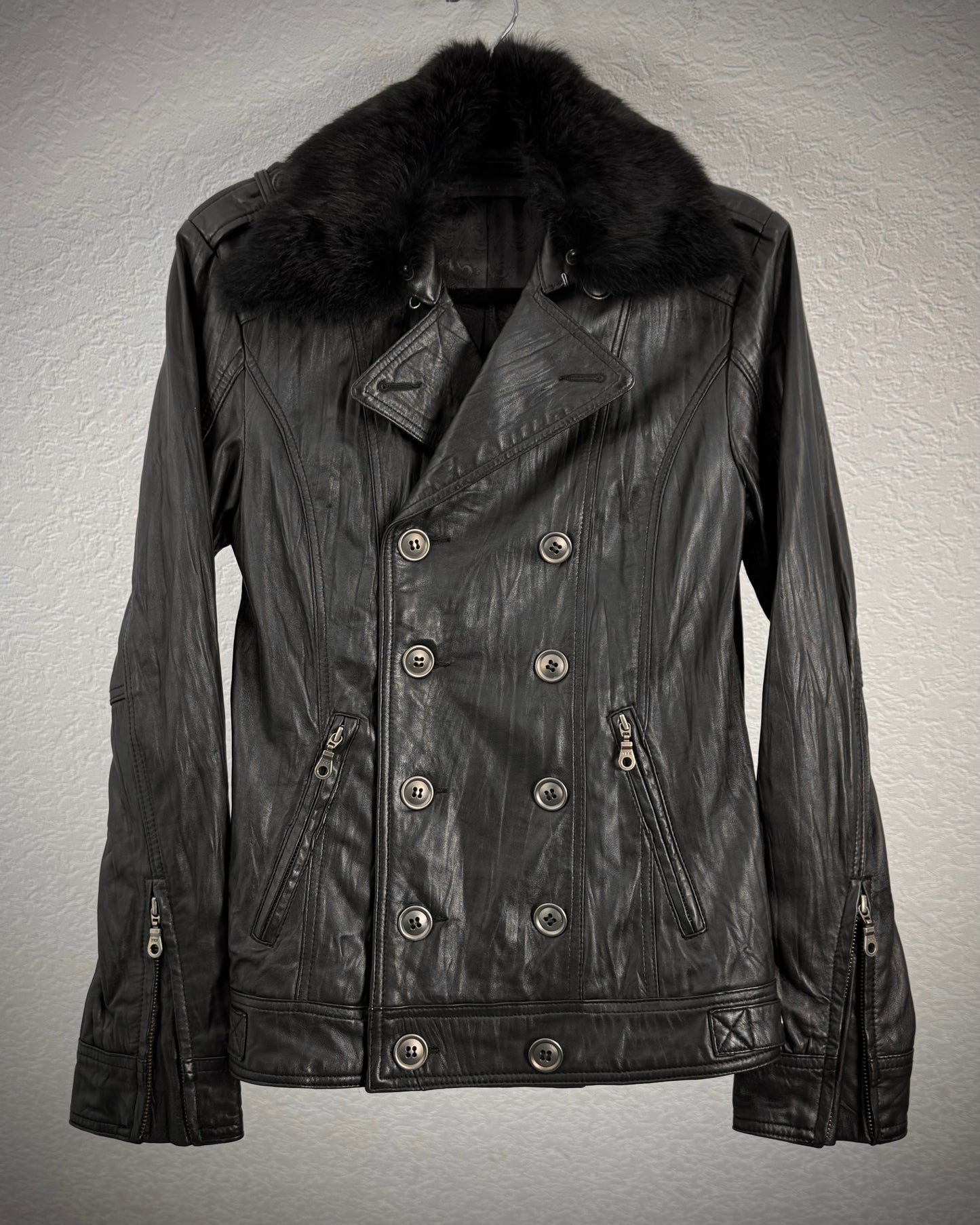 Fuga Fur Napoleon Leather Jacket