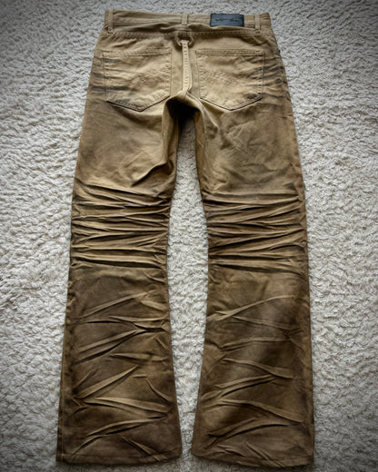 CavariA Studded Desert Clawmarks Washed Bootcut Jeans