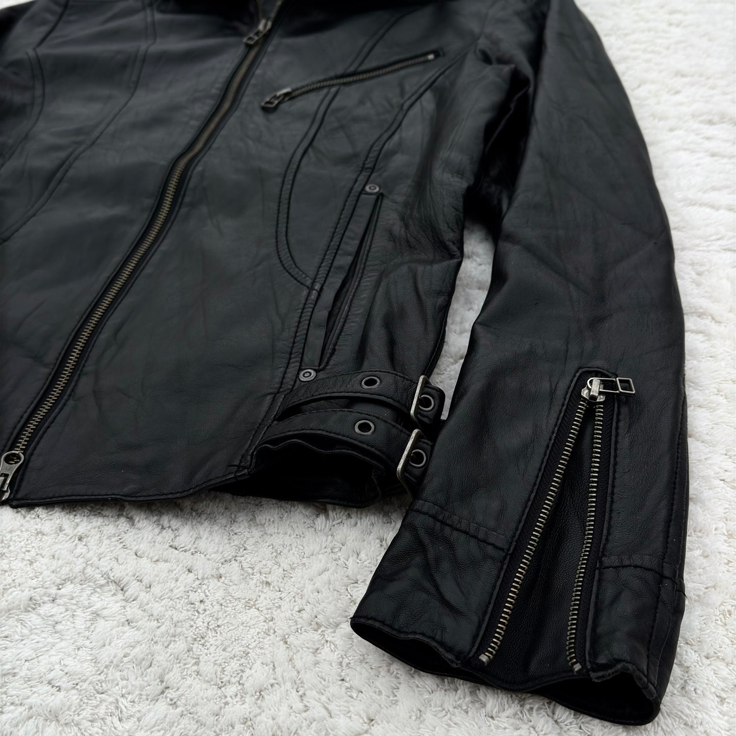 Edge Rupert Ninja Hood Sheepskin Leather Jacket