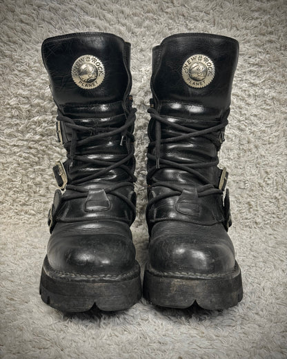 New Rock Steel Heel Leather Boots