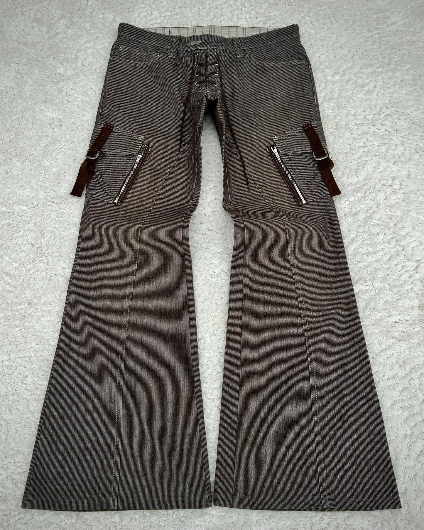 Tornado Mart Vintage Lace Up Flared Pants