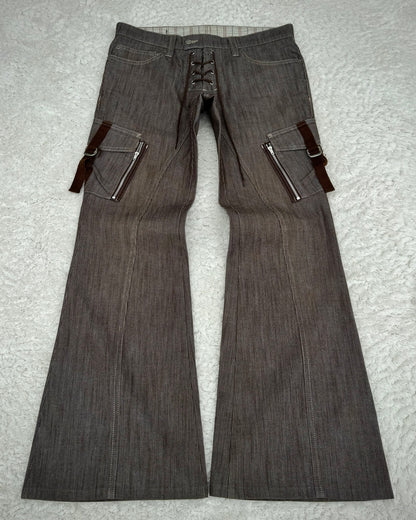 Tornado Mart Vintage Lace Up Flared Pants