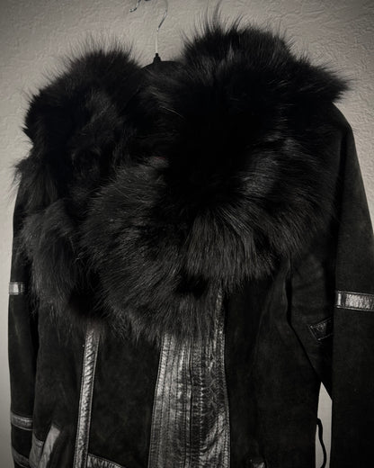 Habosina Fur Extended Leather Jacket